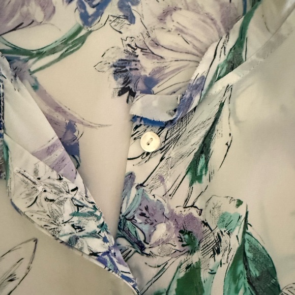 NWOT Kobi Halperin Silk Floral Bell Sleeve Blouse • Size S - Picture 4 of 6